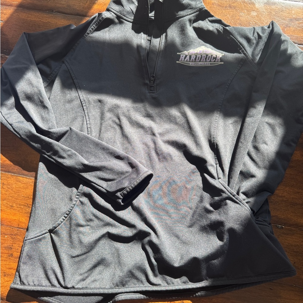 Black Hard Rock Quarter-Zip Pullover-Size  Medium